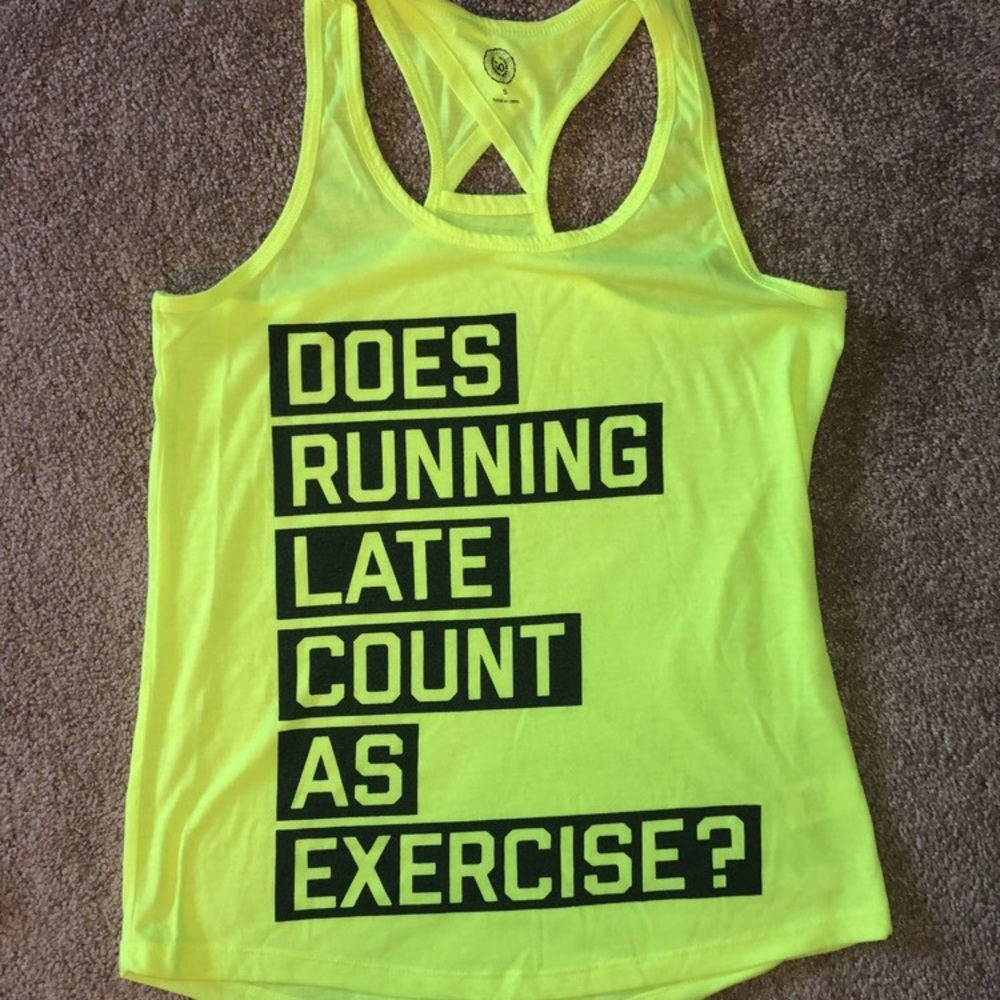 VS “pink” neon yellow tank